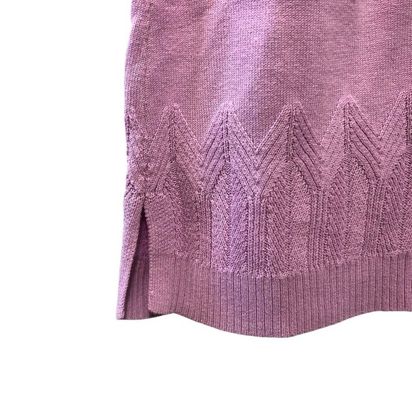 Isaac Mizrahi Live Solid Lavender Sleeveless Knit Tunic Sweater M - Picture 6 of 7
